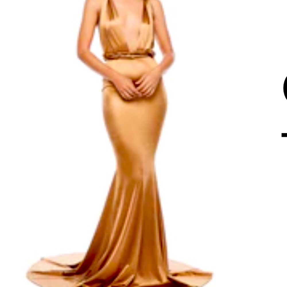 Multi wrap gold gown. New with tags